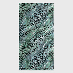 Бандана-труба Листья пальмы на леопардовом серо - зеленом фоне, цвет: 3D-принт — фото 2