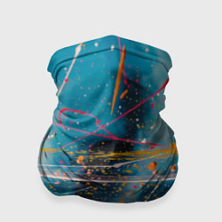 Бандана-труба Абстрактный голубой фон, тени и краски, цвет: 3D-принт
