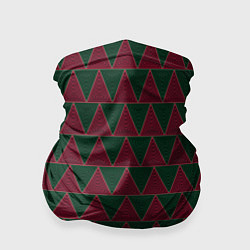 Бандана-труба Красные и зеленые треугольники, цвет: 3D-принт