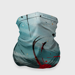 Бандана-труба Абстрактные пластины в синем тумане и краски, цвет: 3D-принт