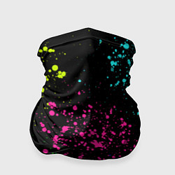 Бандана-труба Брызги неоновых красок, цвет: 3D-принт
