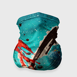 Бандана-труба Голубой туман и брызки красок, цвет: 3D-принт