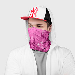 Бандана-труба Яркий малиново-розовый геометрический узор, цвет: 3D-принт — фото 2