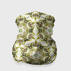 Бандана-труба Цветы абстрактные зелёные, цвет: 3D-принт
