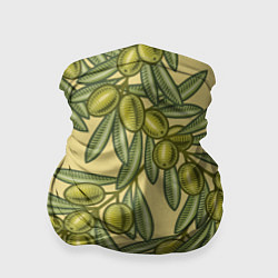 Бандана-труба Винтажные ветви оливок, цвет: 3D-принт