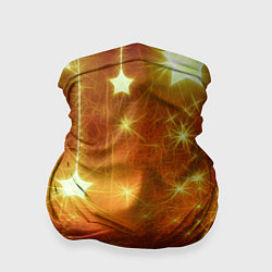 Бандана-труба Золотистае звёзды, цвет: 3D-принт