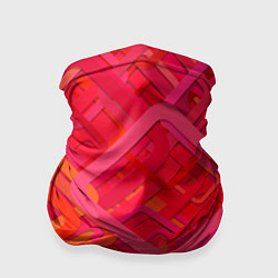 Бандана-труба Красные абстрактные геометрические ромбы, цвет: 3D-принт