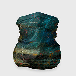 Бандана-труба Синие и жёлтые огни и царапины, цвет: 3D-принт