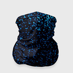 Бандана-труба Неоновый синий блеск на черном фоне, цвет: 3D-принт