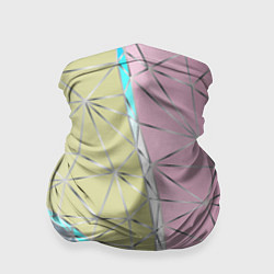 Бандана-труба Разноцветный фон из треугольников с металлическими, цвет: 3D-принт