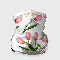 Бандана-труба Тюльпаны в конвертах - паттерн, цвет: 3D-принт