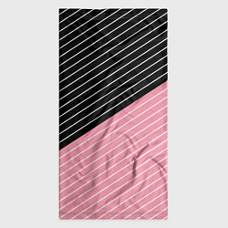 Бандана-труба Узор в черную и розовую полоску, цвет: 3D-принт — фото 2