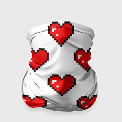 Бандана-труба Сердца в стиле пиксель-арт, цвет: 3D-принт