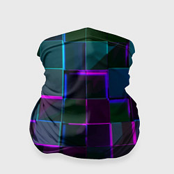 Бандана-труба Неоновые линии и кубы, цвет: 3D-принт