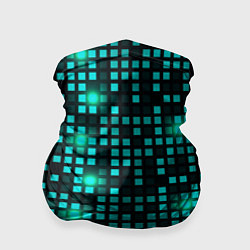 Бандана-труба Светящиеся неоновые квадраты, цвет: 3D-принт