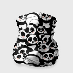 Бандана-труба Чёрно-белые панды, цвет: 3D-принт