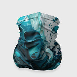 Бандана-труба Абстрактные голубые брызги краски, цвет: 3D-принт