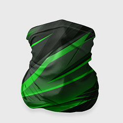 Бандана-труба Зеленый и черные детали, цвет: 3D-принт