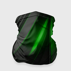 Бандана-труба Черные пластины с зеленым свечением, цвет: 3D-принт