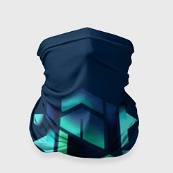 Бандана-труба Сине-зеленая геометрическая абстракция, цвет: 3D-принт