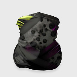 Бандана-труба Темная фиолетовая текстура с листьями, цвет: 3D-принт