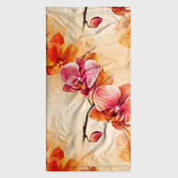 Бандана-труба Акварельные цветы - персиковый паттерн, цвет: 3D-принт — фото 2
