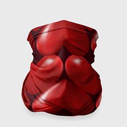 Бандана-труба Red hearts, цвет: 3D-принт