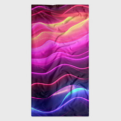 Бандана-труба Розовые и фиолетовые неоновые волны, цвет: 3D-принт — фото 2