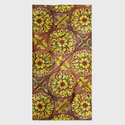 Бандана-труба Желто-красные цветочки, цвет: 3D-принт — фото 2