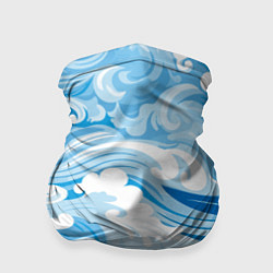 Бандана-труба Голубые волны, цвет: 3D-принт