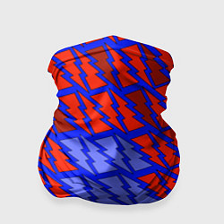 Бандана-труба Ретро молнии красно-синие, цвет: 3D-принт