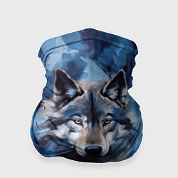 Бандана-труба Голова волка на ледяном фоне, цвет: 3D-принт