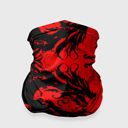 Бандана-труба Черный дракон на красном небе, цвет: 3D-принт