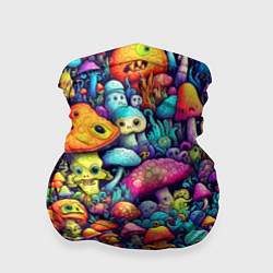 Бандана-труба Кислотные психоделические грибы, цвет: 3D-принт