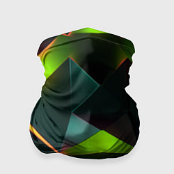Бандана-труба Неоновый зеленый калейдоскоп, цвет: 3D-принт