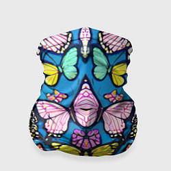 Бандана-труба Зеркальный паттерн из бабочек - мода, цвет: 3D-принт