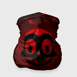 Бандана-труба Красная черепушка, цвет: 3D-принт