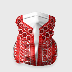 Бандана-труба Красная славянская вышиванка, цвет: 3D-принт