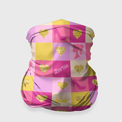 Бандана Барби: желтые и розовые квадраты паттерн