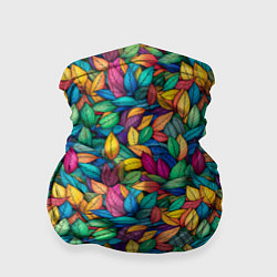 Бандана-труба Разноцветные листья рисунок паттерн, цвет: 3D-принт