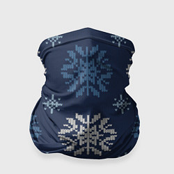 Бандана-труба Снежинки спицами - узоры зимы, цвет: 3D-принт
