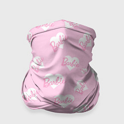 Бандана-труба Барби: белые сердца на розовом паттерн, цвет: 3D-принт