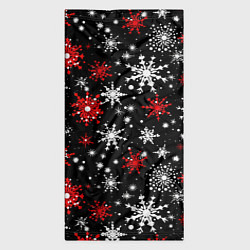 Бандана-труба Белые и красные снежинки на черном фоне - нейросет, цвет: 3D-принт — фото 2