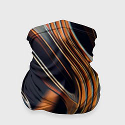 Бандана-труба Слияние красок оранжевого и чёрного абстракция, цвет: 3D-принт