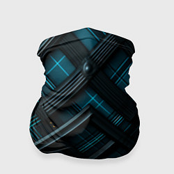 Бандана-труба Тёмно-синяя диагональная клетка в шотландском стил, цвет: 3D-принт