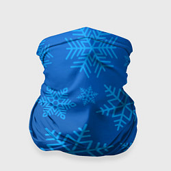 Бандана-труба Голубые снежинки, цвет: 3D-принт