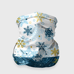 Бандана-труба Снежинки новогодние, цвет: 3D-принт