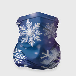 Бандана Снежинки на фиолетово-синем фоне