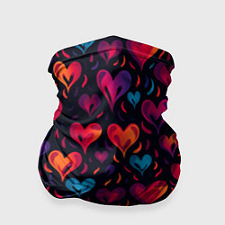 Бандана-труба Паттерн с сердцами, цвет: 3D-принт