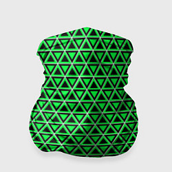 Бандана-труба Зелёные и чёрные треугольники, цвет: 3D-принт